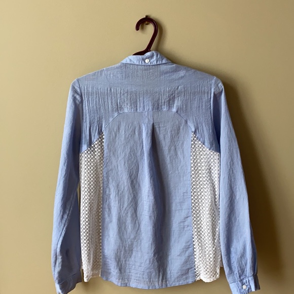 French Connection Shirt ⭐️ Blue and White Mixed Pattern - Picture 2 of 4